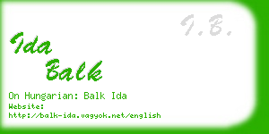 ida balk business card